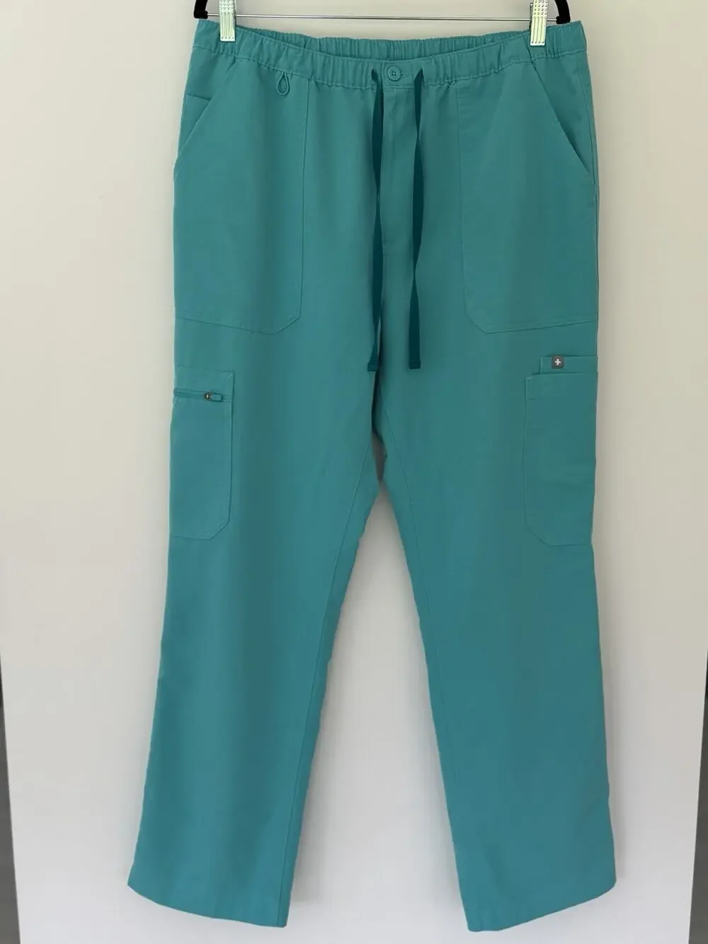 FIGS Cairo Scrub Pants XL Tall Technical Collection Teal Cargo Stretch Medical